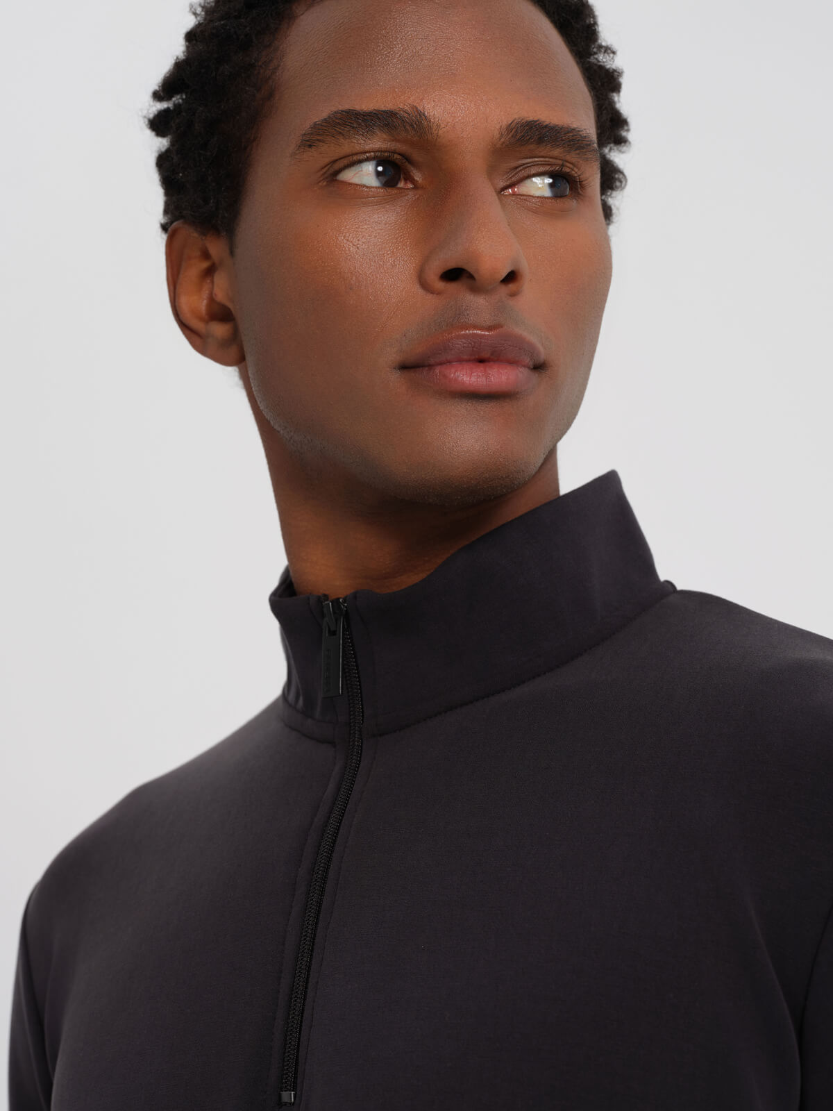 Anthracite Bamboo Jogging Top Half Zipper