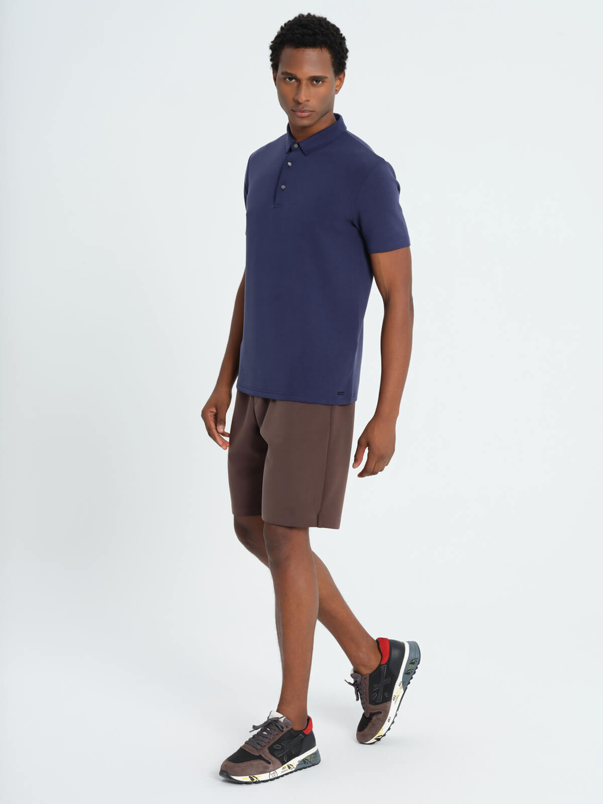 Navy Bari Polo Short Sleeve