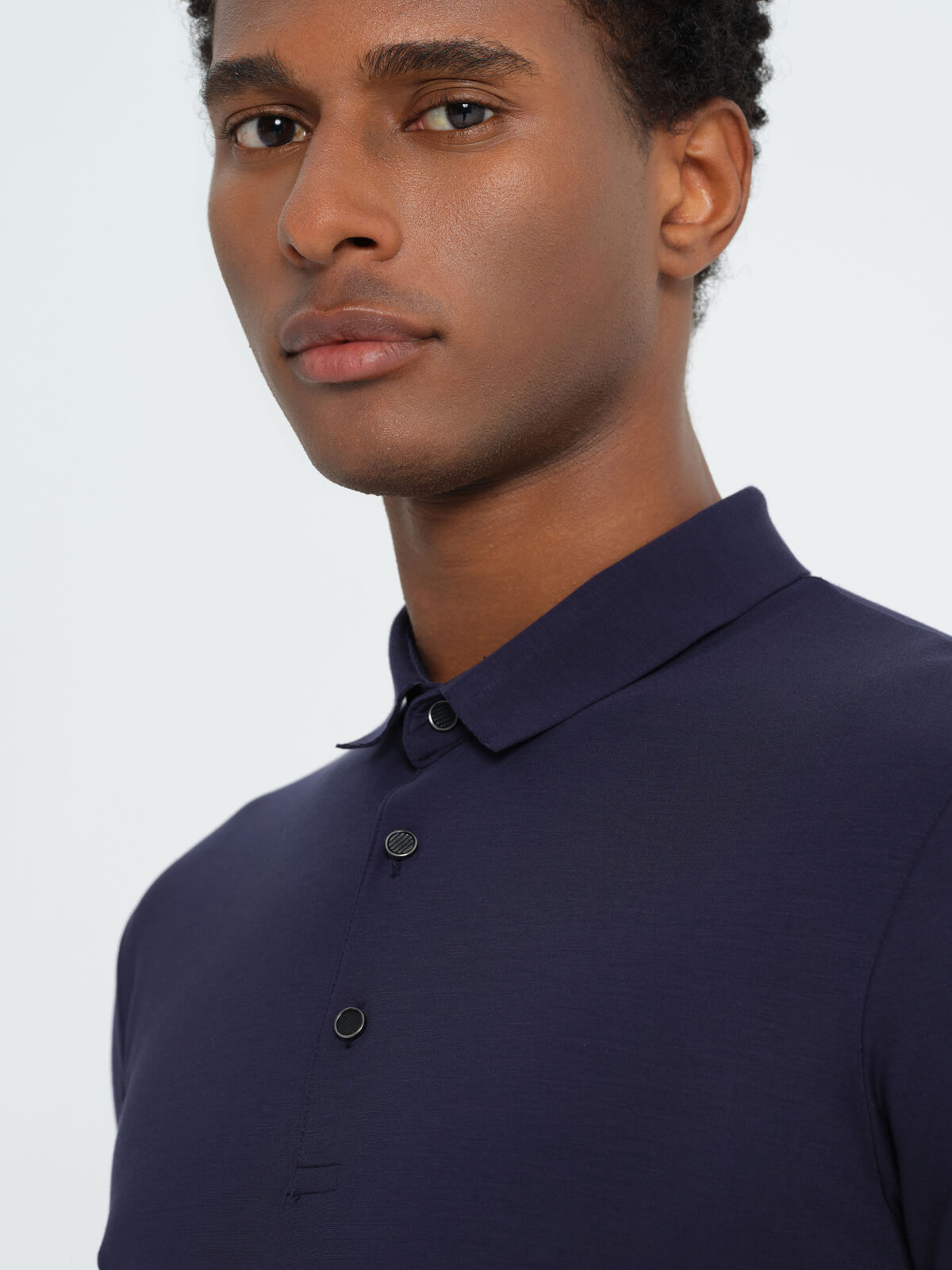 Navy Bamboo Polo Short Sleeve