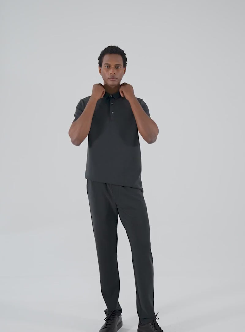 Anthracite Bamboo Polo Short Sleeve